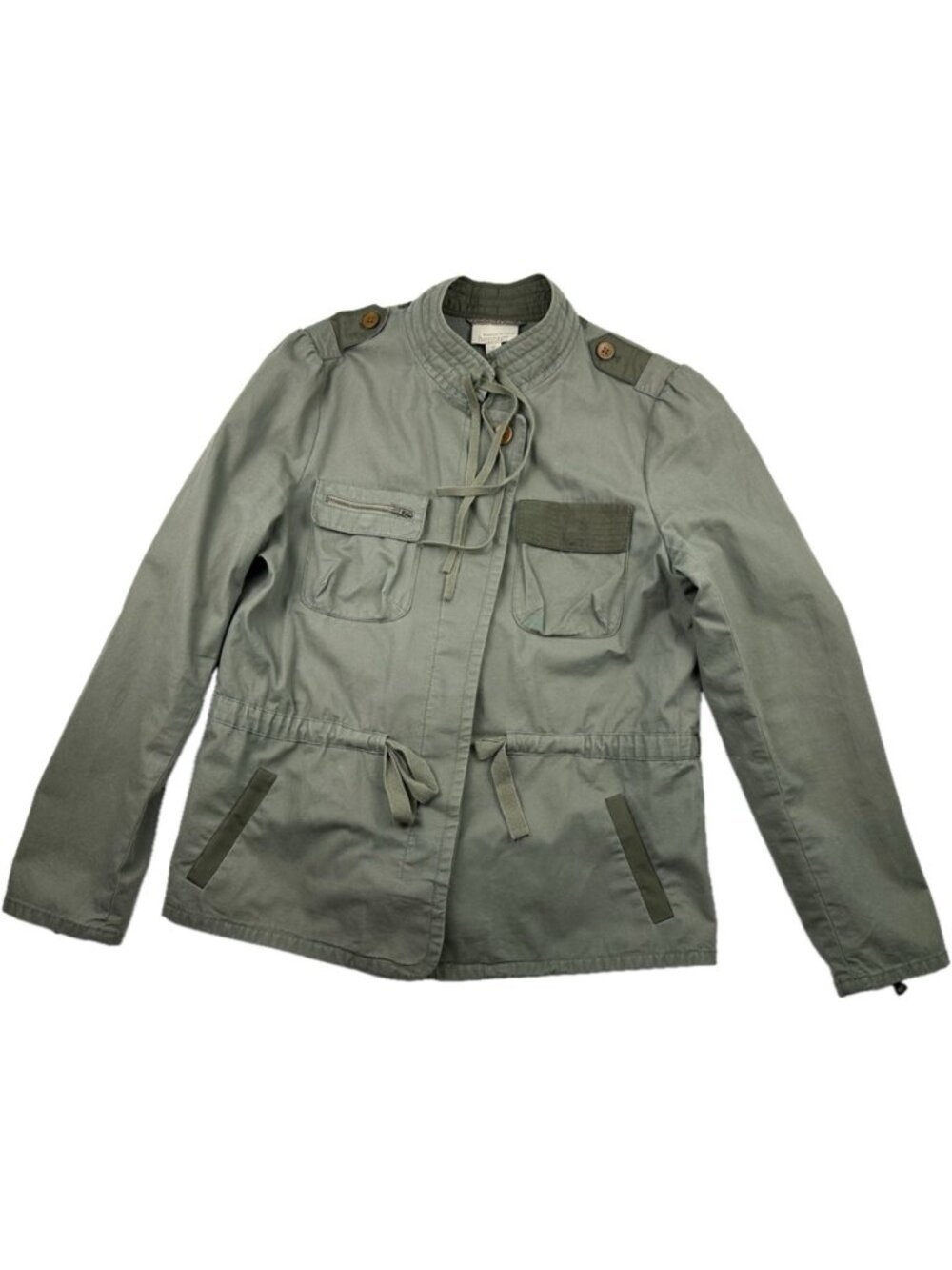Banana Republic Green Field Jacket Womens Safari Utility 14 L